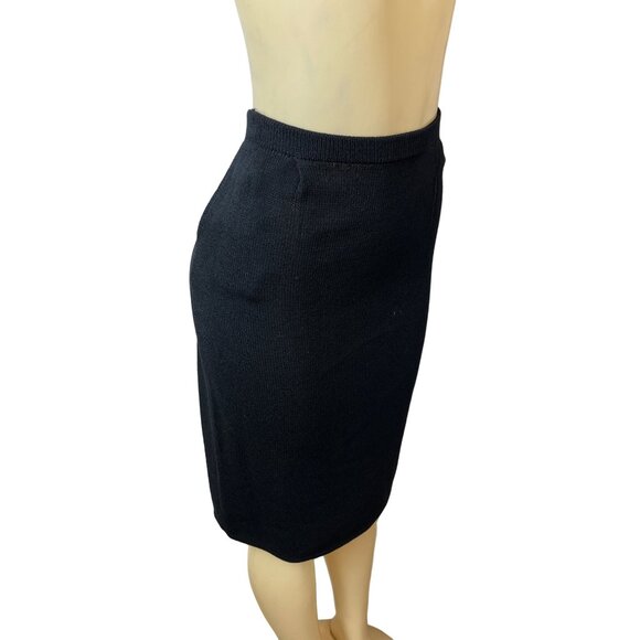 Women's Black Stretchable Fabric Pencil Skirt Size 10 Made in USA - Picture 2 of 6